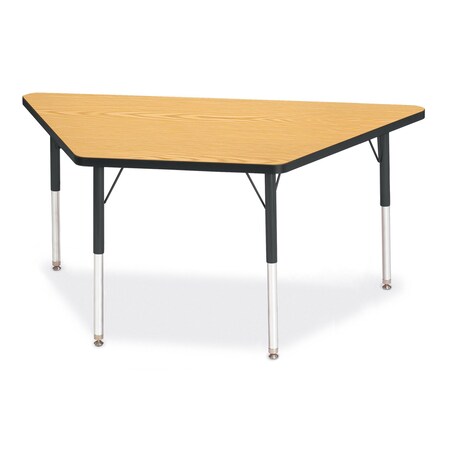 Jonti-Craft Berries Trapezoid Activity Tables, 30 in. x 60 in., A-height, Oak/Black/Black 6443JCA210